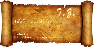 Tér Zalán névjegykártya